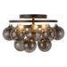 Alora Canada - Three Light Semi-Flush Mount - Faye - Matte Black/Smoked Solid Glass- Union Lighting Luminaires Decor