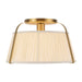 Alora Canada - One Light Semi-Flush Mount - Scout - Brushed Gold/White Linen- Union Lighting Luminaires Decor