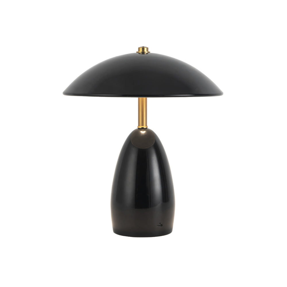 Alora Canada - LED Table Lamp - Poppy - Glossy Black- Union Lighting Luminaires Decor