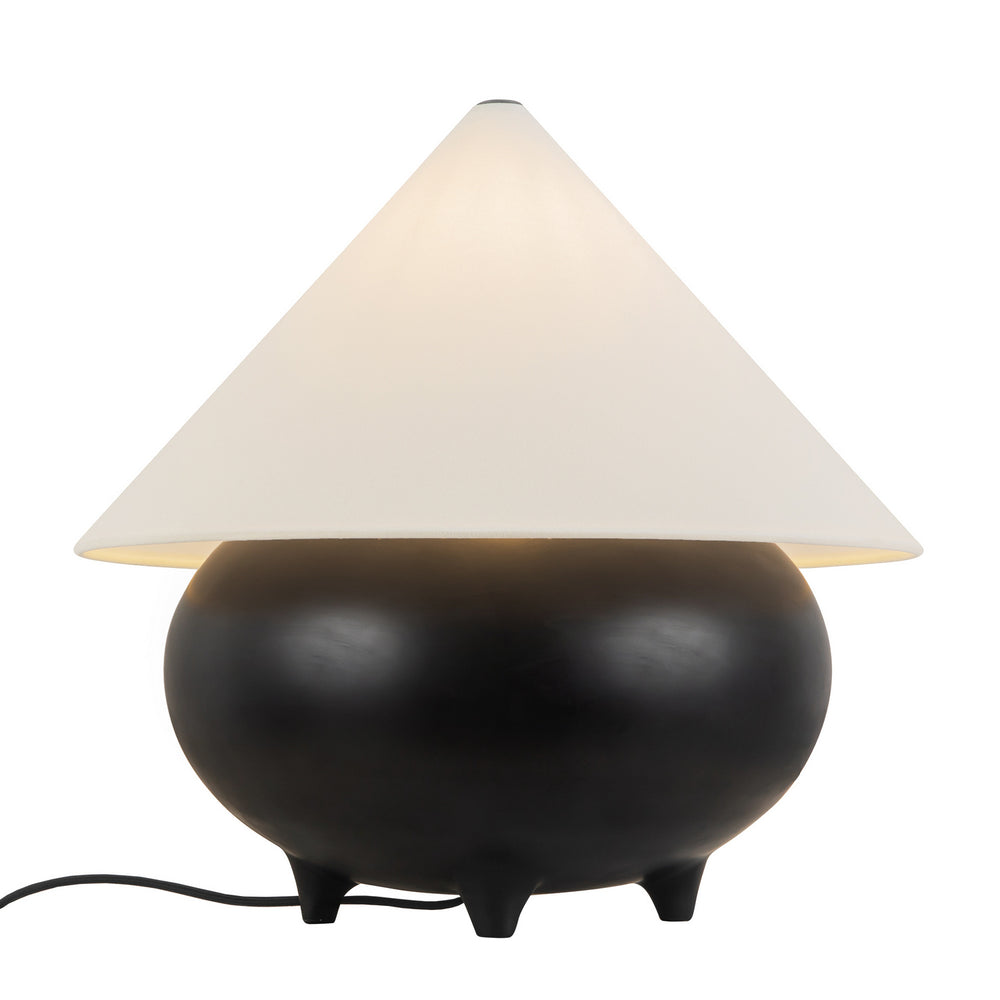 Alora Canada - One Light Table Lamp - Rowan - Matte Black/White Linen- Union Lighting Luminaires Decor
