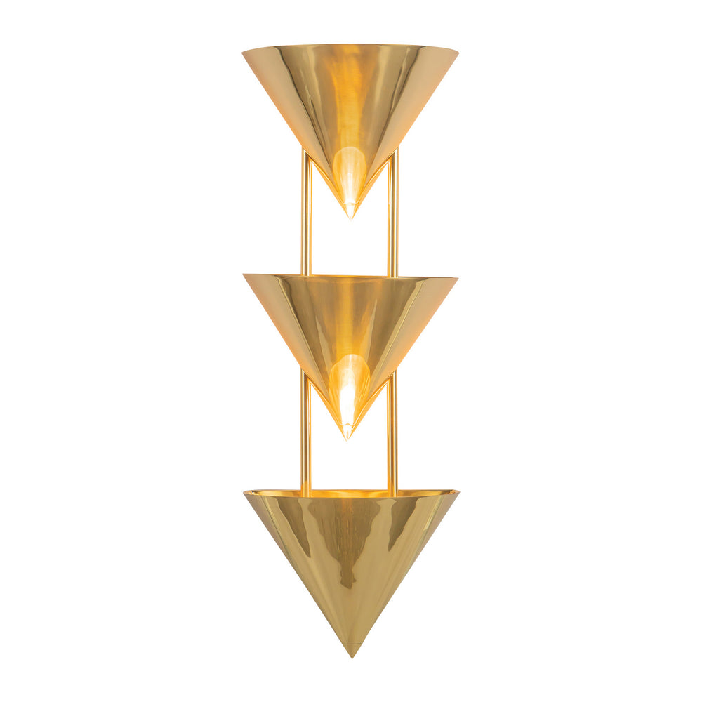 Alora Canada - Three Light Wall Sconce - Versus - Patina Brass- Union Lighting Luminaires Decor