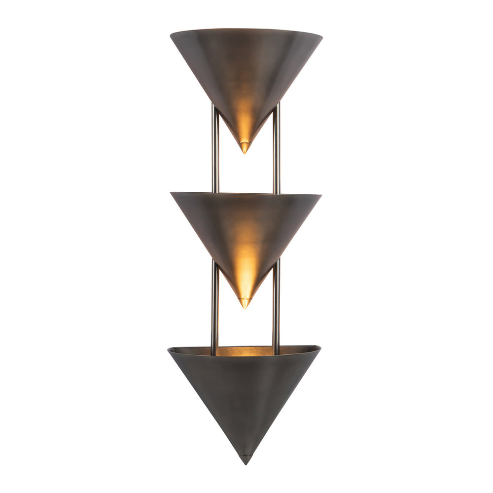 Alora Canada - Three Light Wall Sconce - Versus - Aged Steel- Union Lighting Luminaires Decor