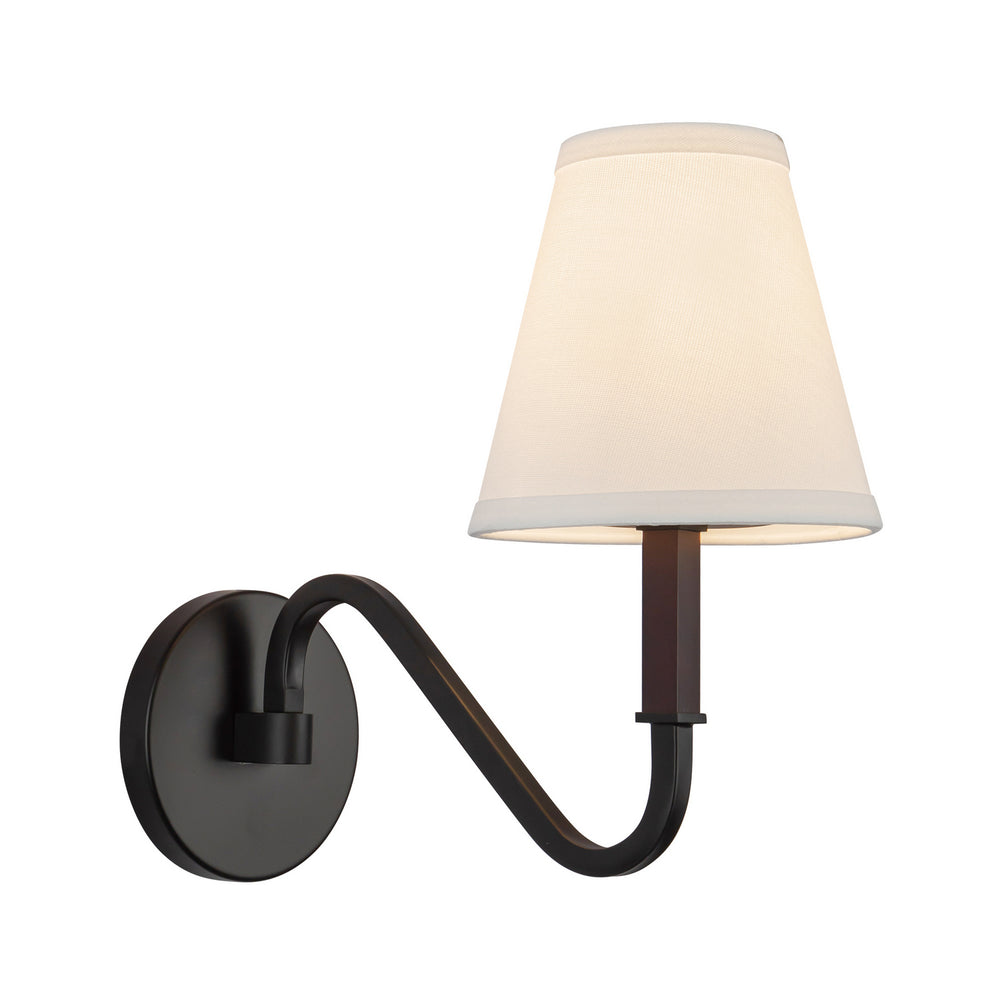 Alora Canada - One Light Wall Sconce - Sloan - Matte Black/White Linen- Union Lighting Luminaires Decor