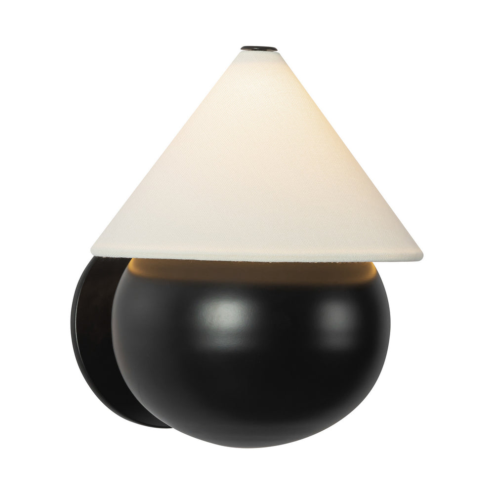 Alora Canada - LED Wall Sconce - Rowan - Matte Black/White Linen- Union Lighting Luminaires Decor