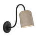 Alora Canada - One Light Bathroom Vanity - Bromley - Matte Black/Travertine- Union Lighting Luminaires Decor