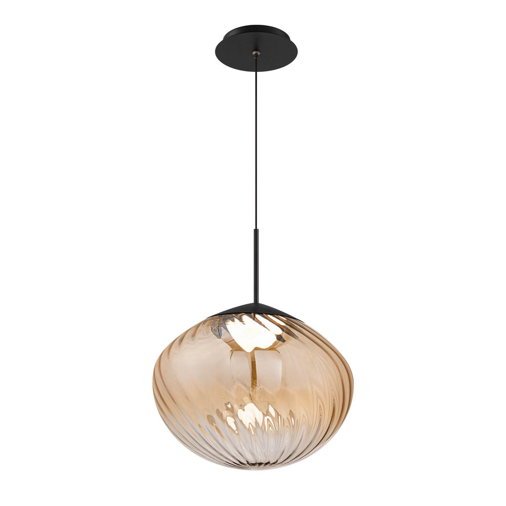 W.A.C. Canada - LED Pendant - Swazey - Black/Amber Glass- Union Lighting Luminaires Decor