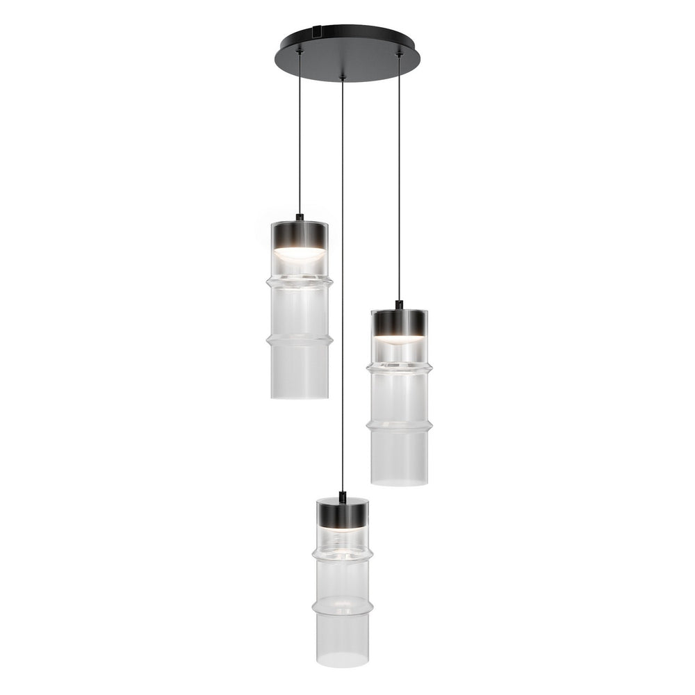 W.A.C. Canada - LED Chandelier - Kanister - Black/White Glass- Union Lighting Luminaires Decor