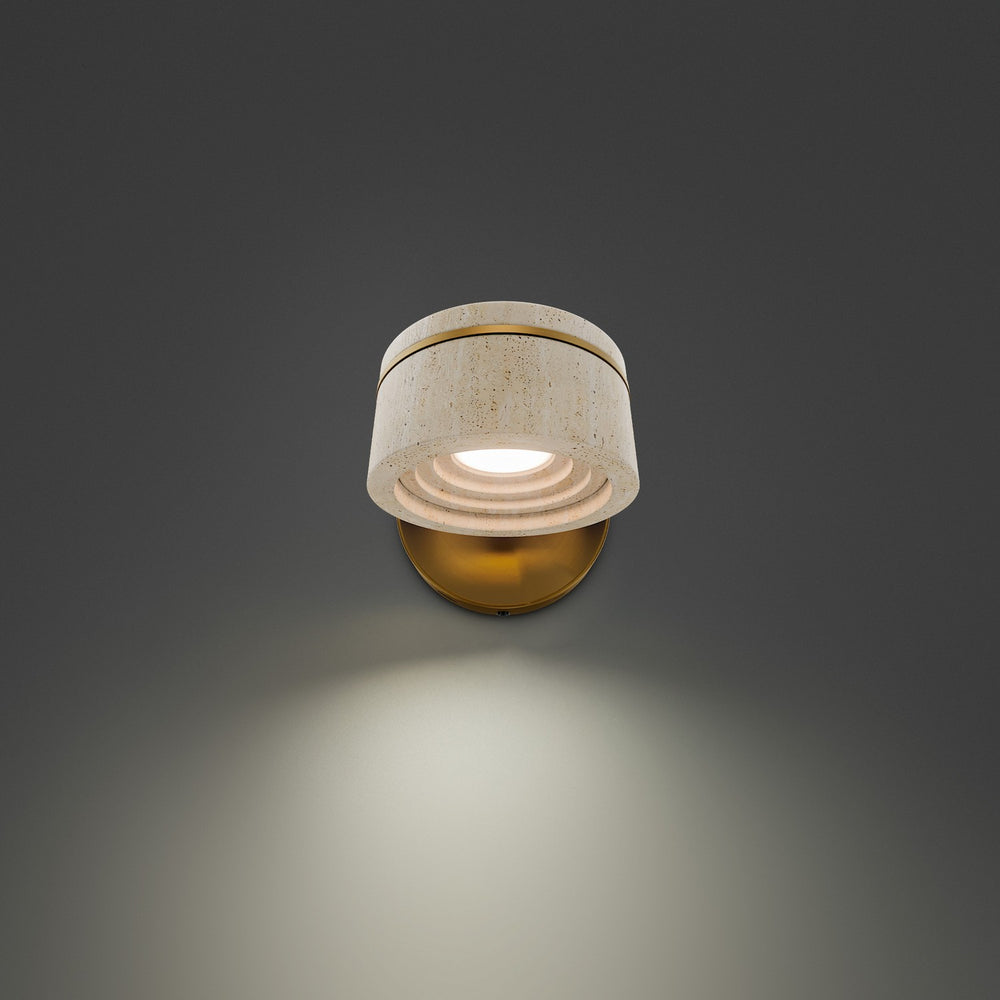 Modern Forms Canada - LED Task & Reading Bed Light - Sorin - Beige Travertine/Aged Brass- Union Lighting Luminaires Decor