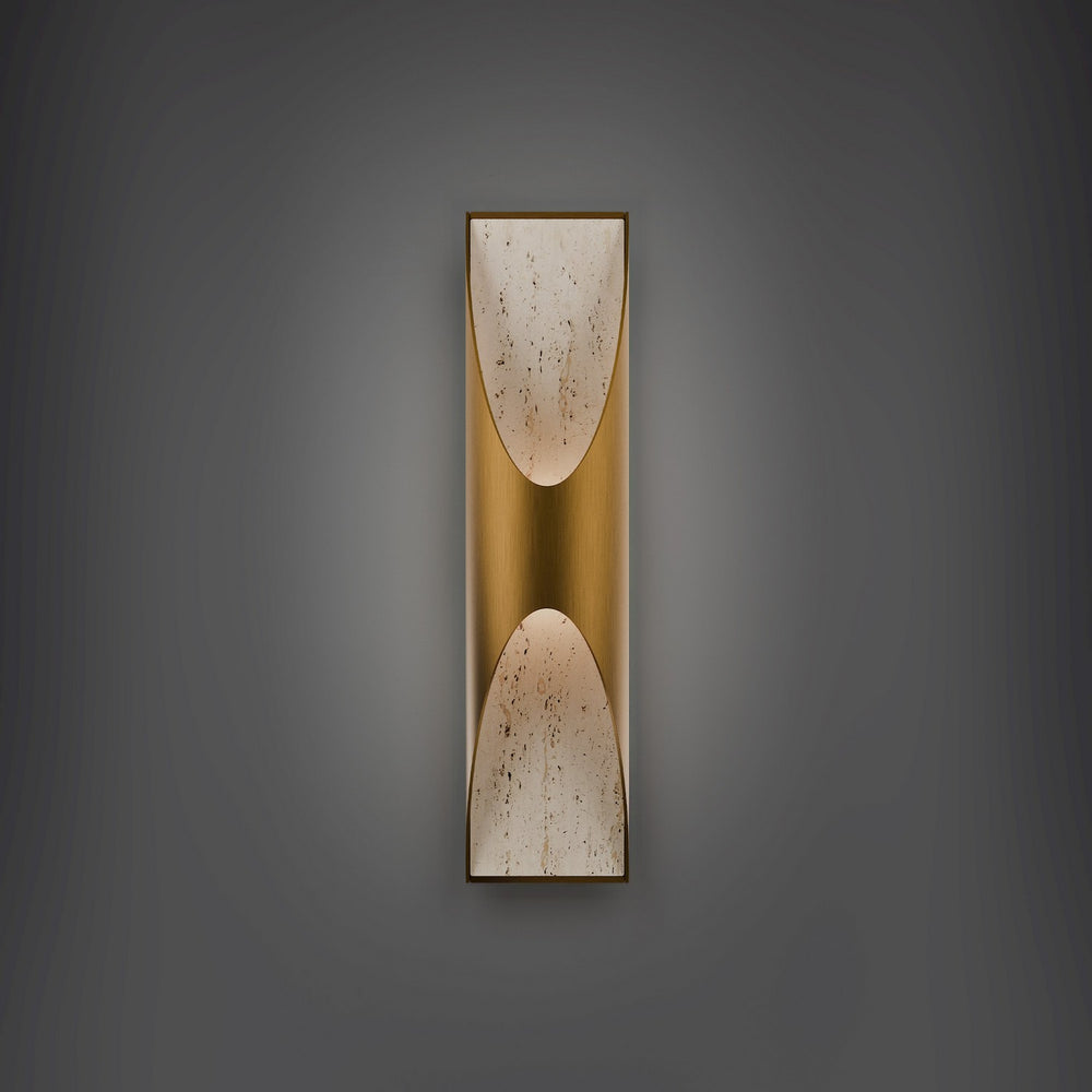 Modern Forms Canada - LED Wall Sconce - Kastlerock - Beige Travertine/Aged Brass- Union Lighting Luminaires Decor