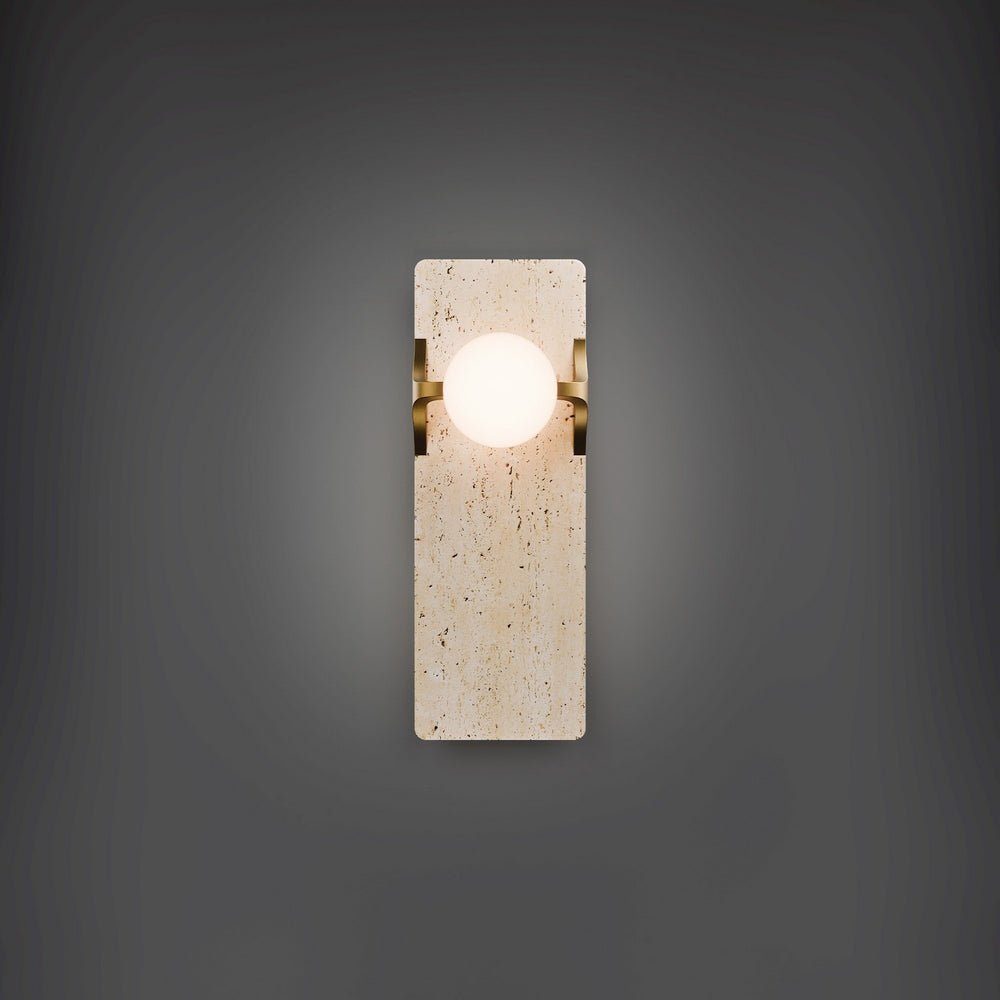 Modern Forms Canada - LED Wall Sconce - Okemo - Beige Travertine/Aged Brass- Union Lighting Luminaires Decor