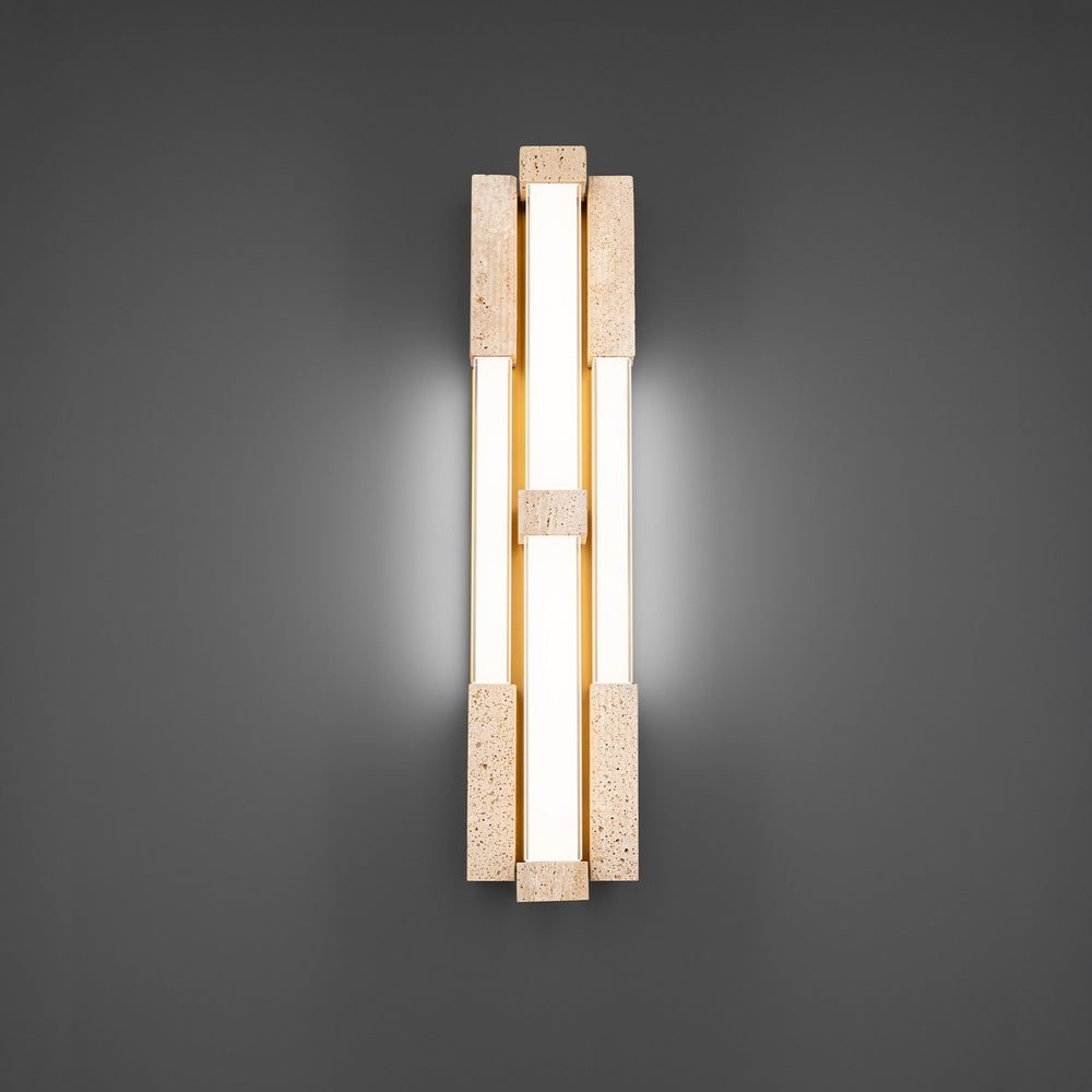 Modern Forms Canada - LED Wall Sconce - Conan - Beige Travertine/Aged Brass- Union Lighting Luminaires Decor