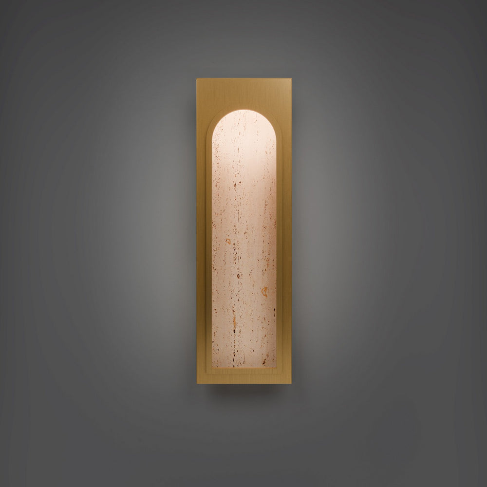 Modern Forms Canada - LED Wall Sconce - Cadey - Beige Travertine/Aged Brass- Union Lighting Luminaires Decor