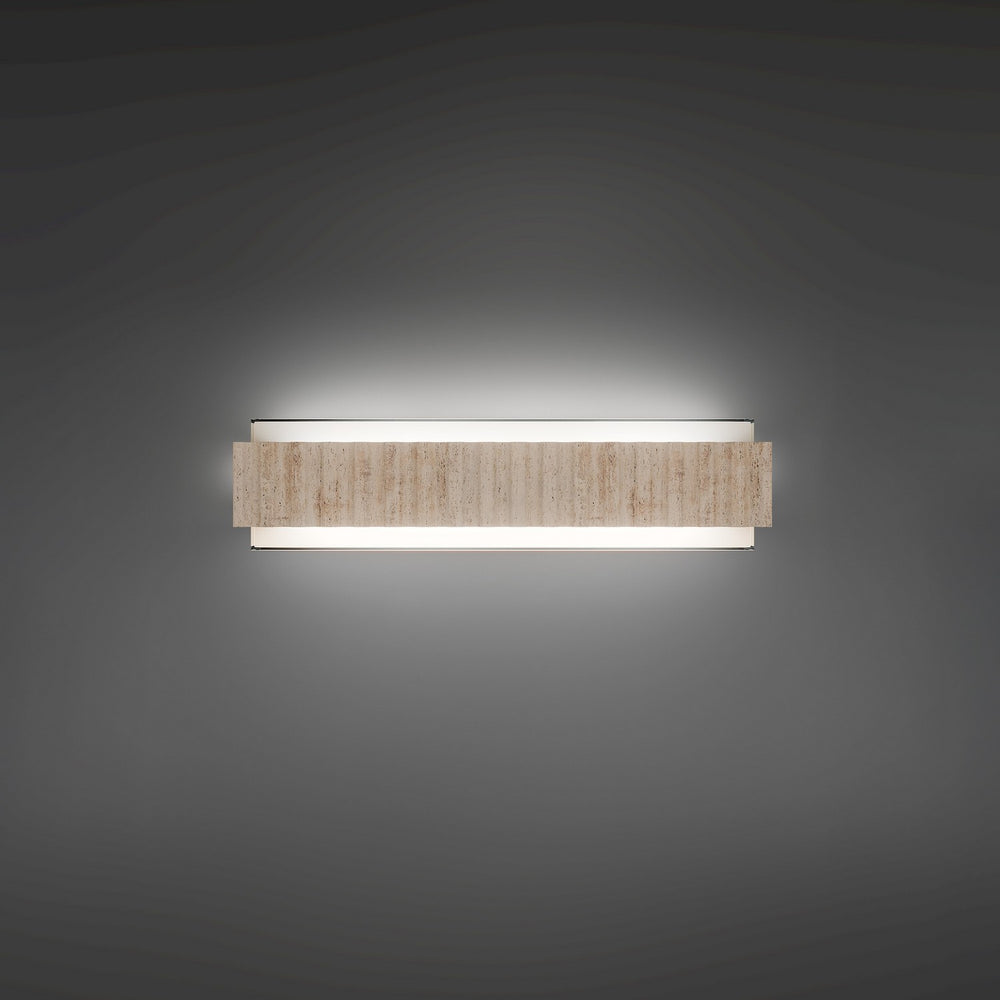 Modern Forms Canada - LED Bath Vanity - Magnate - Beige Travertine/Aged Brass- Union Lighting Luminaires Decor