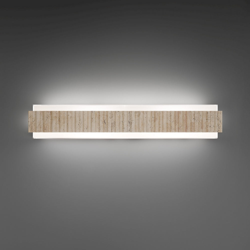 Modern Forms Canada - LED Bath Vanity - Magnate - Beige Travertine/Aged Brass- Union Lighting Luminaires Decor