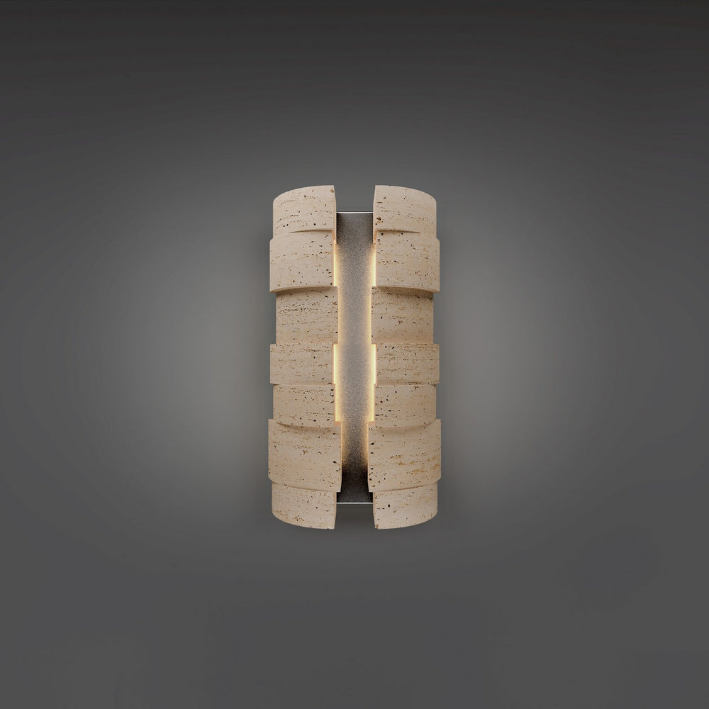 Modern Forms Canada - LED Outdoor Wall Sconce - Formation - Beige Travertine/Black- Union Lighting Luminaires Decor