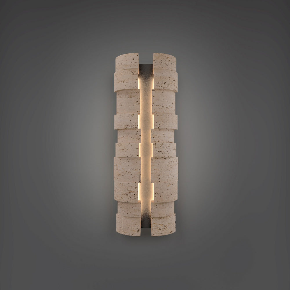 Modern Forms Canada - LED Outdoor Wall Sconce - Formation - Beige Travertine/Black- Union Lighting Luminaires Decor