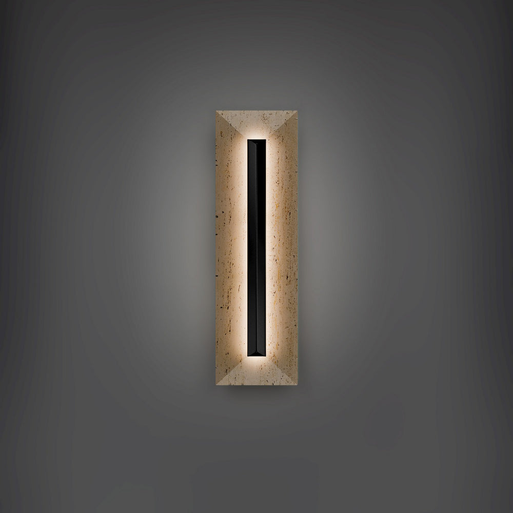 Modern Forms Canada - LED Outdoor Wall Sconce - Bell Tower - Beige Travertine/Black- Union Lighting Luminaires Decor