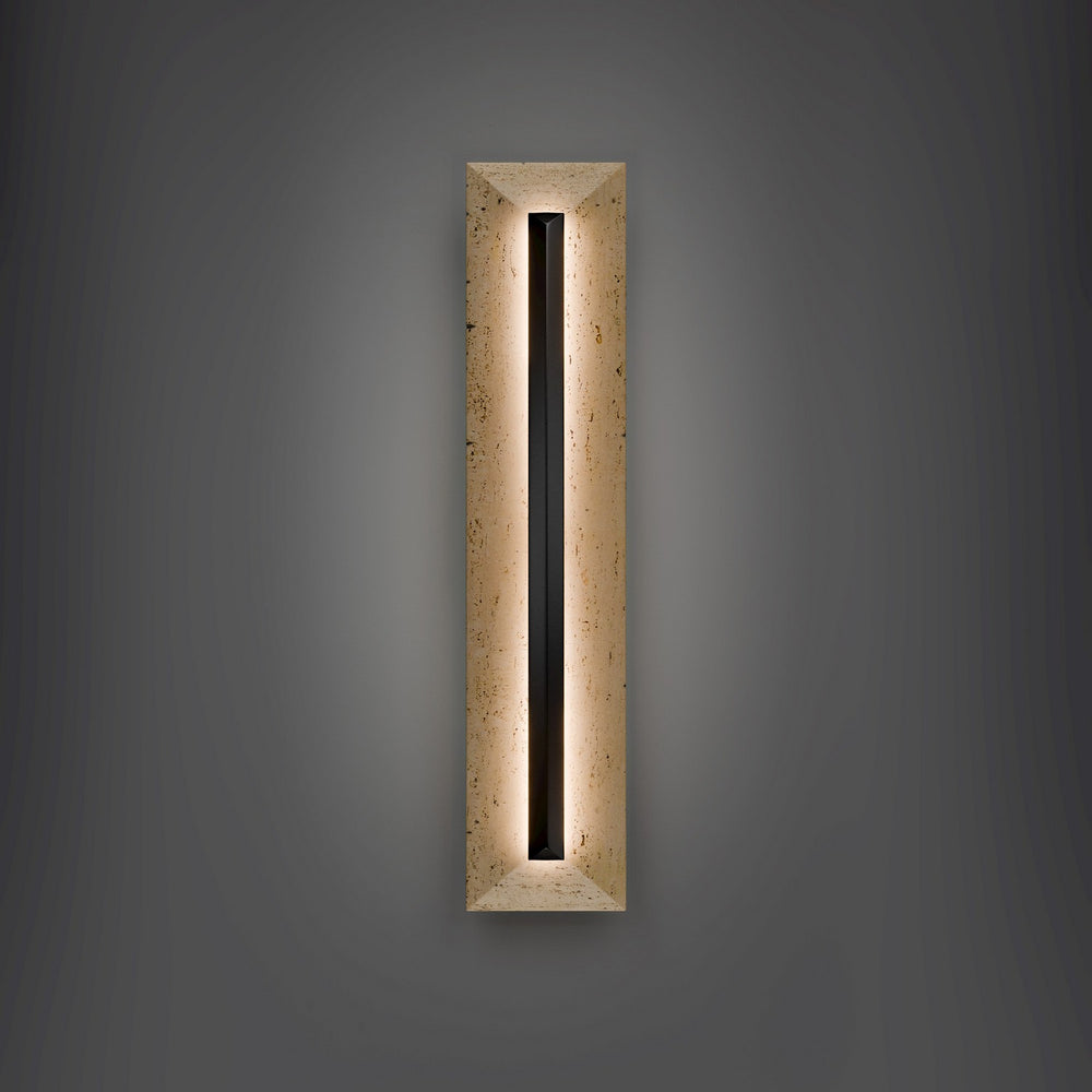Modern Forms Canada - LED Outdoor Wall Sconce - Bell Tower - Beige Travertine/Black- Union Lighting Luminaires Decor