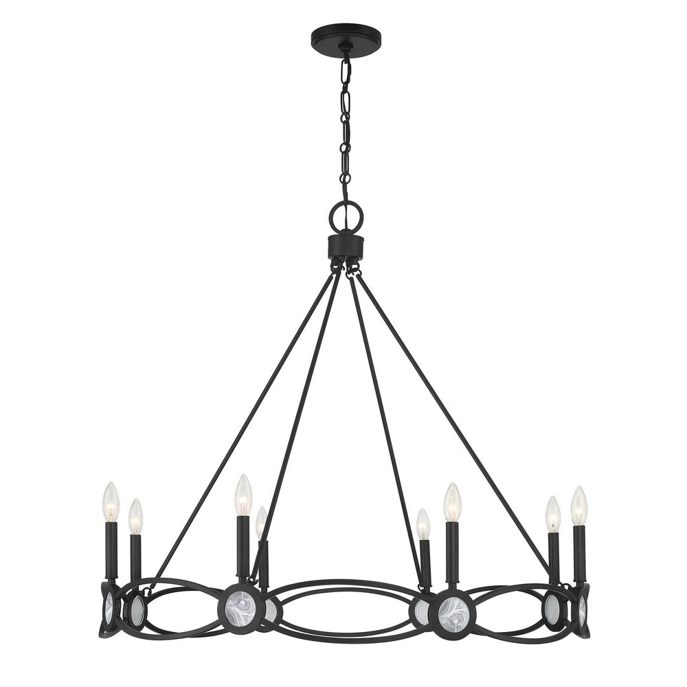 Savoy House - Eight Light Chandelier - Minette - Matte Black- Union Lighting Luminaires Decor