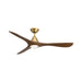 Modern Forms Fans Canada - 60" Ceiling Fan - Carve - Soft Brass/Distressed Koa- Union Lighting Luminaires Decor