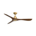 Modern Forms Fans Canada - 60" Ceiling Fan - Carve - Soft Brass/Distressed Koa- Union Lighting Luminaires Decor
