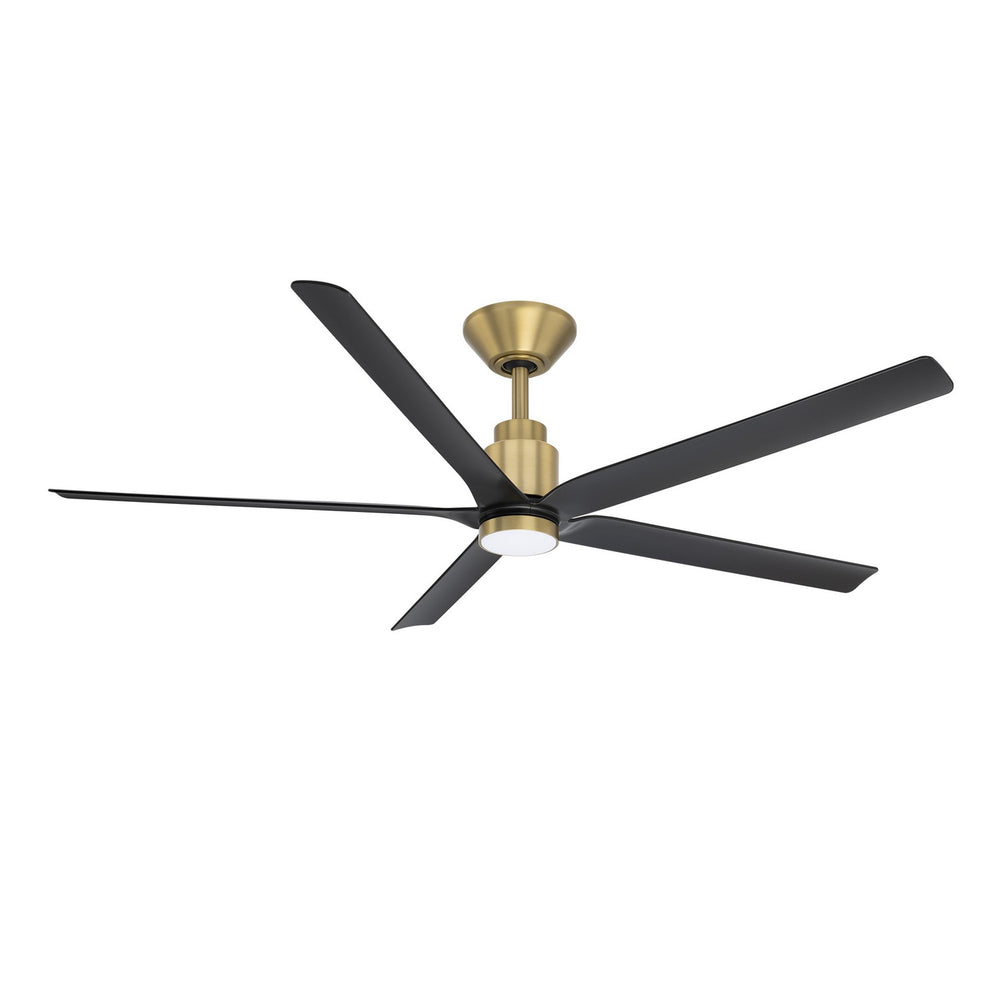 Modern Forms Fans Canada - 56" Ceiling Fan - Smooth 5 - Soft Brass/Matte Black- Union Lighting Luminaires Decor