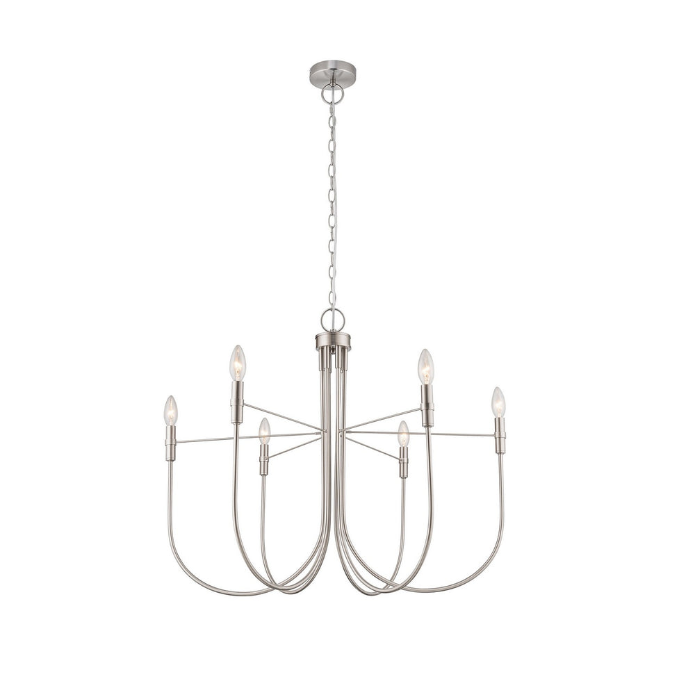 Artcraft Canada - Six Light Chandelier - Foundry - Brushed Nickel- Union Lighting Luminaires Decor