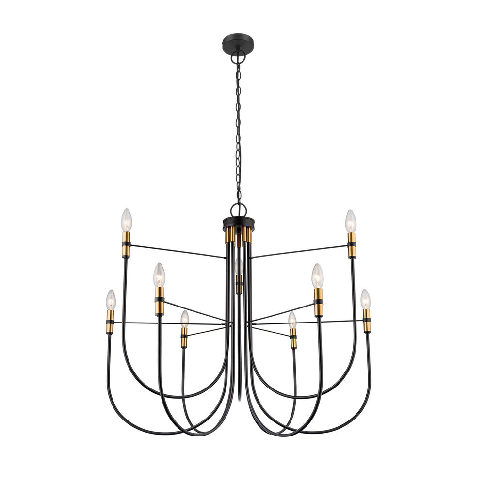 Artcraft Canada - Nine Light Chandelier - Foundry - Black- Union Lighting Luminaires Decor