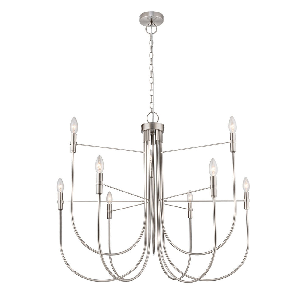 Artcraft Canada - Nine Light Chandelier - Foundry - Brushed Nickel- Union Lighting Luminaires Decor