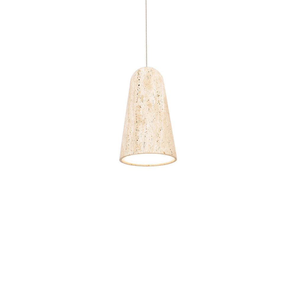 Modern Forms Canada - LED Mini Pendant - Pompeii - Beige Travertine/Aged Brass- Union Lighting Luminaires Decor