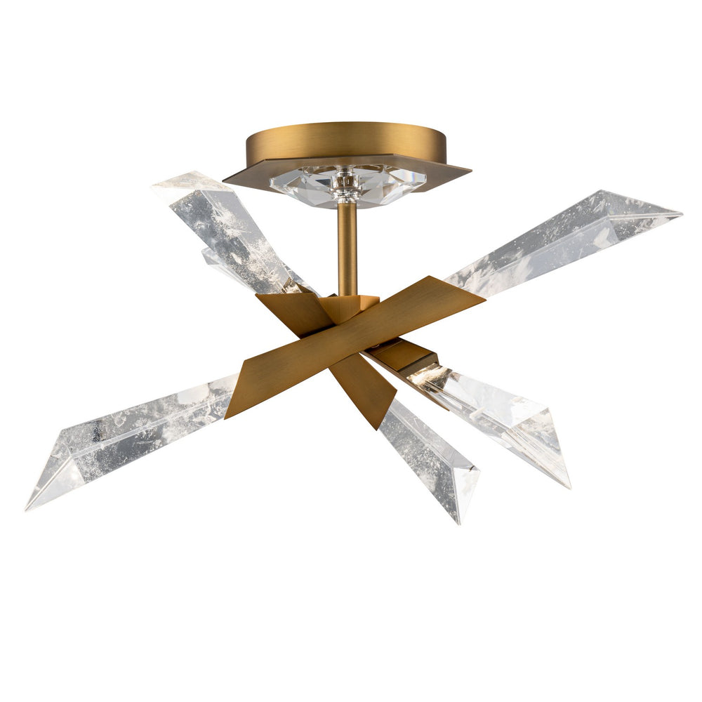 Schonbek Beyond - 17" Semi-Flush Mount - Solitude - Aged Brass- Union Lighting Luminaires Decor
