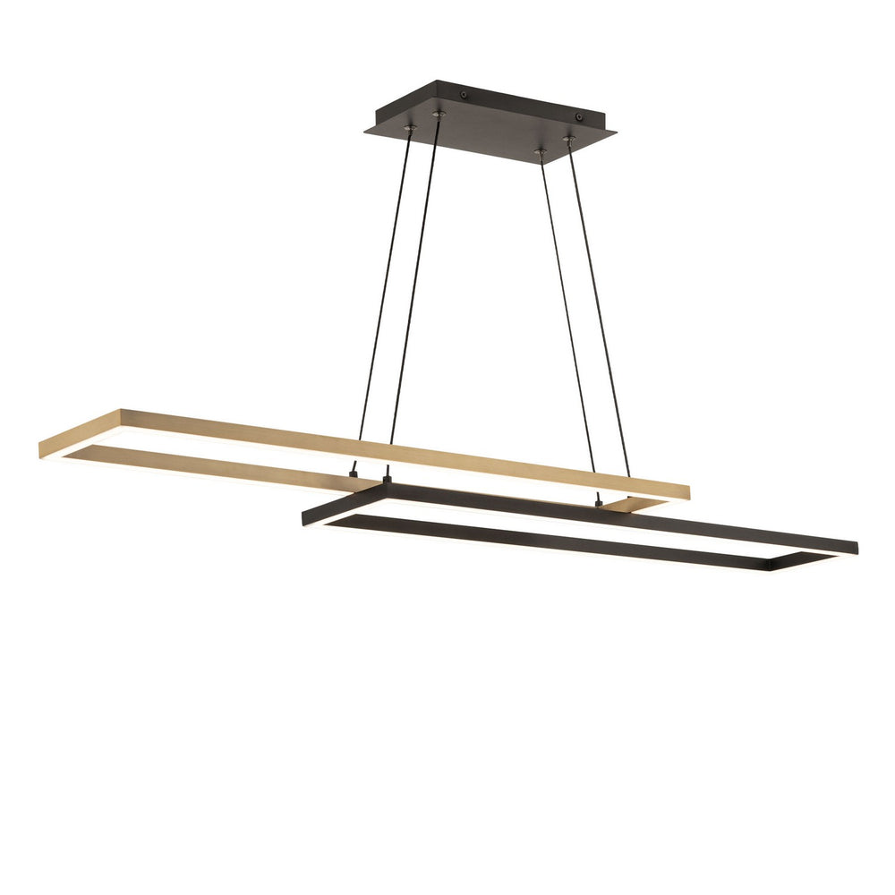W.A.C. Canada - LED Linear Pendant - Double Entendre - Black/Aged Brass- Union Lighting Luminaires Decor