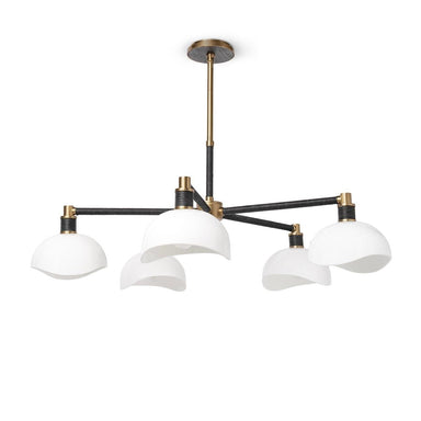 Palecek Canada - Five Light Chandelier - Brooklyn - Antique Brass / Black- Union Lighting Luminaires Decor