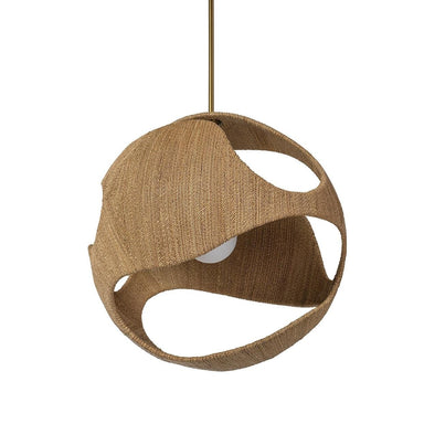 Palecek Canada - One Light Pendant - Corsica - Antique Brass/Natural- Union Lighting Luminaires Decor