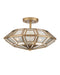 Currey and Company - Three Light Semi-Flush Mount - Valentina - Antique Brass/Antique Silver- Union Lighting Luminaires Decor
