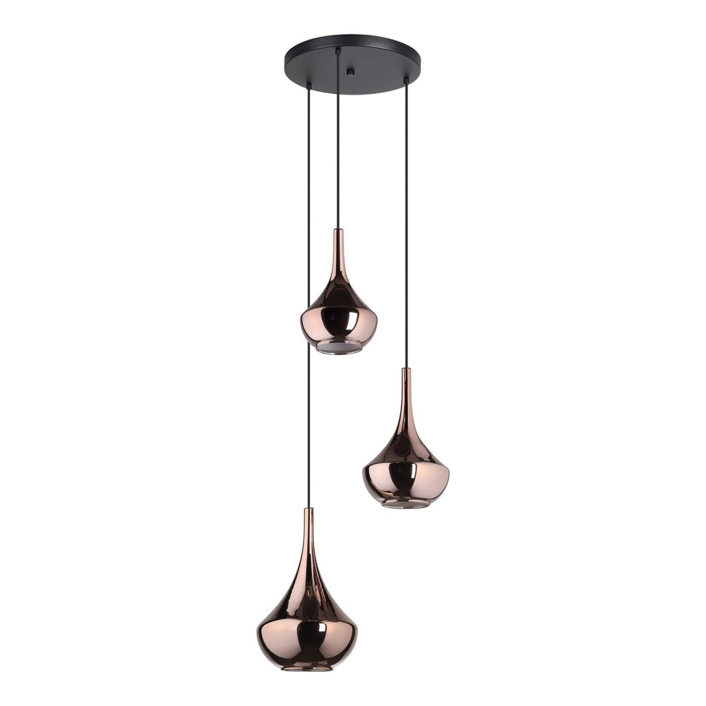 Eglo Canada - Three Light Pendant - Almoster - Black, Copper Smoked- Union Lighting Luminaires Decor