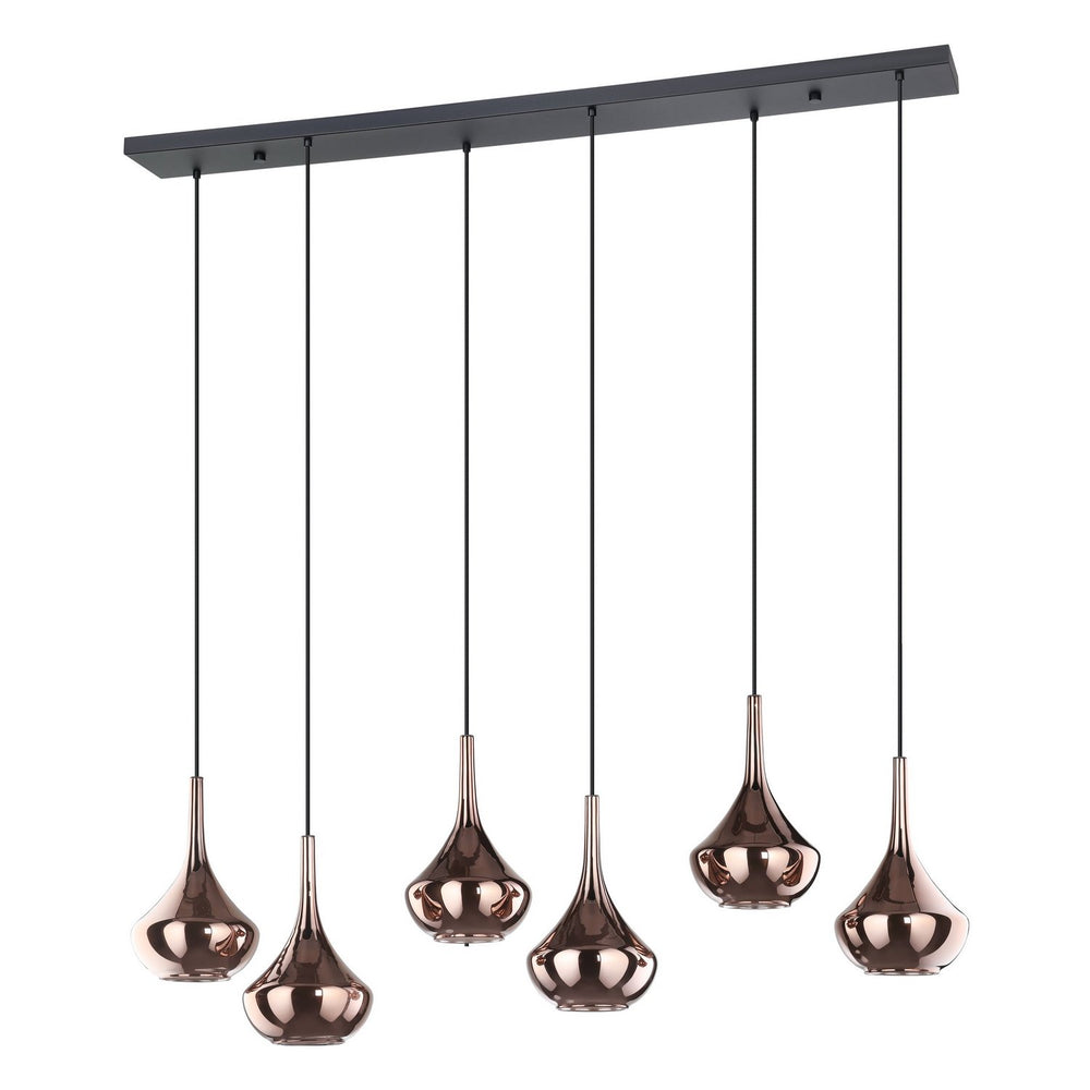 Eglo Canada - Six Light Pendant - Almoster - Black, Copper Smoked- Union Lighting Luminaires Decor