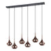 Eglo Canada - Six Light Pendant - Almoster - Black, Copper Smoked- Union Lighting Luminaires Decor