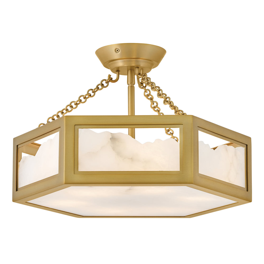 Fredrick Ramond Canada - LED Semi Flush Mount - Veleta - Lacquered Brass- Union Lighting Luminaires Decor