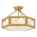 Fredrick Ramond Canada - LED Semi Flush Mount - Veleta - Lacquered Brass- Union Lighting Luminaires Decor