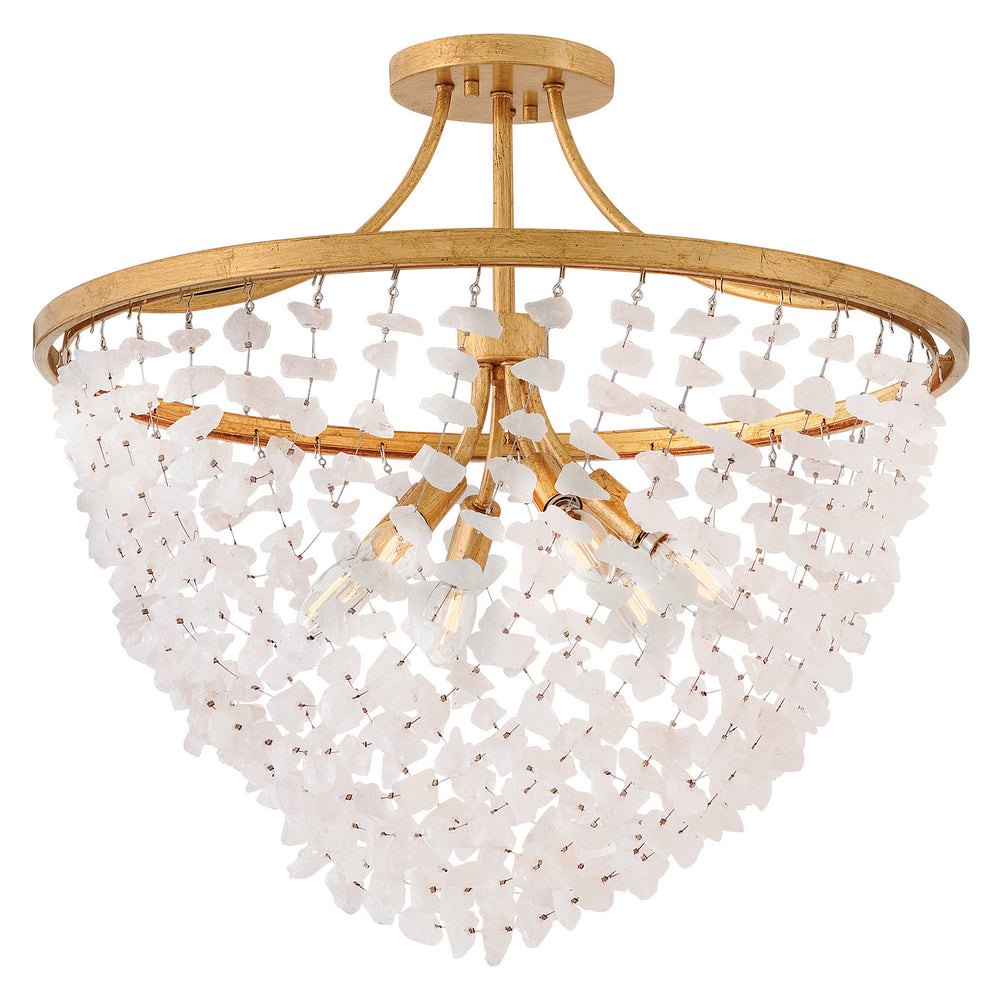 Fredrick Ramond Canada - LED Semi-Flush Mount - Myra - Distressed Brass- Union Lighting Luminaires Decor