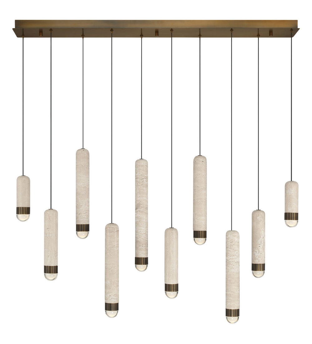Eurofase Canada - LED Linear Chandelier - Cambre - Antique Brass- Union Lighting Luminaires Decor