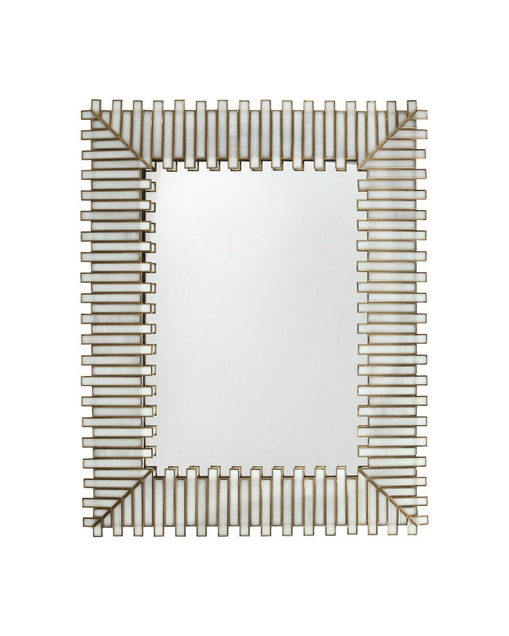 Currey and Company - Mirror - Daze - White/Antique Brass- Union Lighting Luminaires Decor