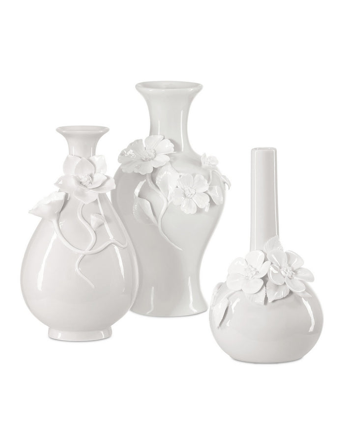 Currey and Company - Vase Set of 3 - Ave Maria - White- Union Lighting Luminaires Decor