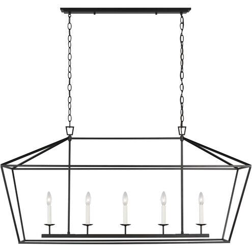 Visual Comfort Studio Canada - Five Light Linear Chandelier - Dianna - Midnight Black- Union Lighting Luminaires Decor