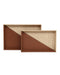 Currey and Company - Tray Set of 2 - Leather & Raffia - Brown/Natural- Union Lighting Luminaires Decor