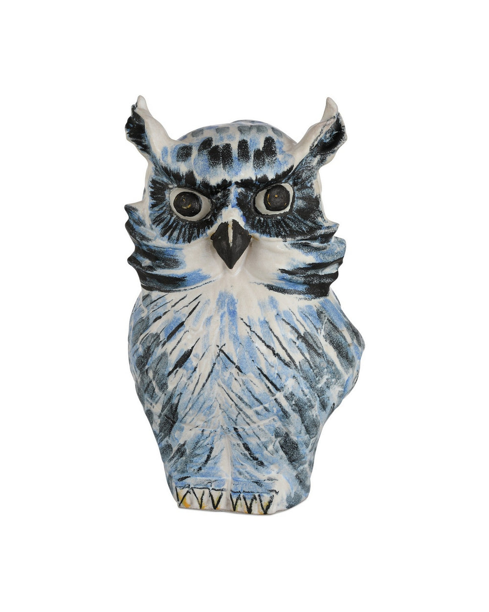 Currey and Company - Sculpture - Mina the Owl - Blue/White/Black- Union Lighting Luminaires Decor