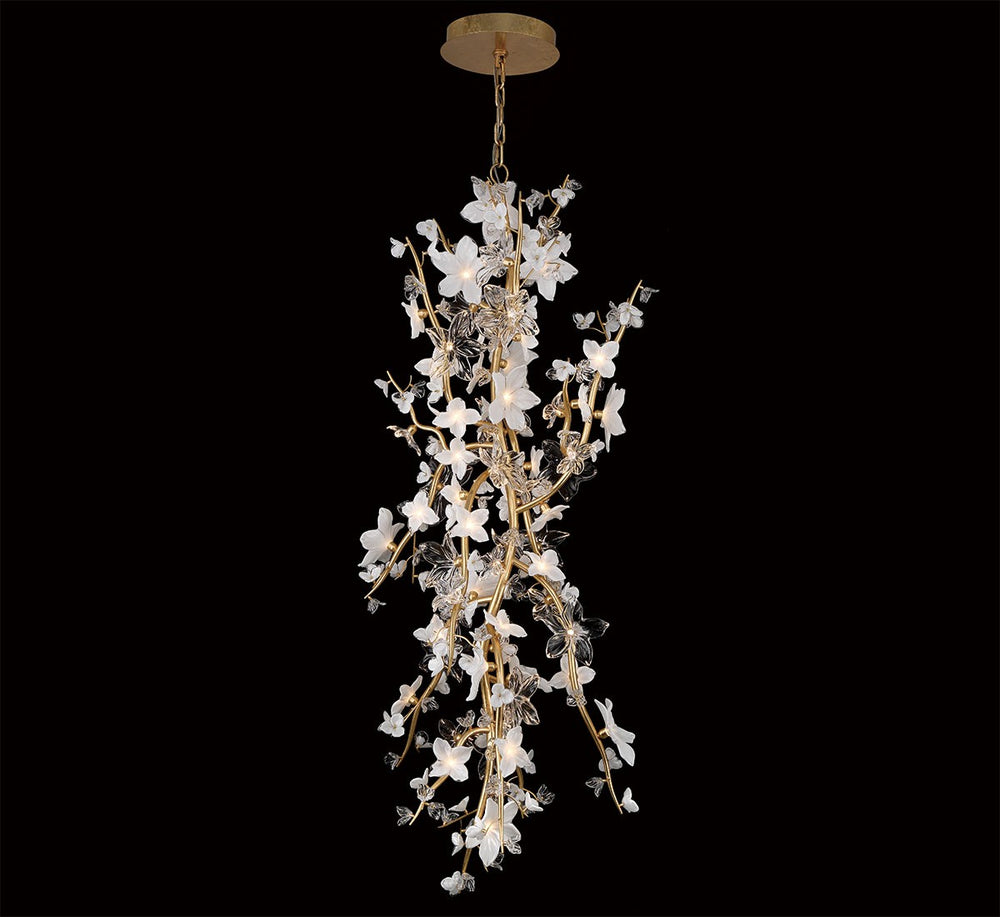 Lib & Co. Canada - LED Chandelier - Fiori - Gold leaf- Union Lighting Luminaires Decor
