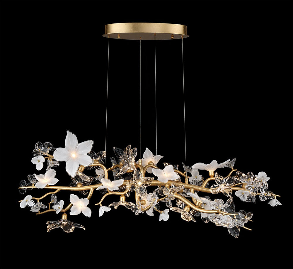 Lib & Co. Canada - LED Chandelier - Fiori - Gold leaf- Union Lighting Luminaires Decor