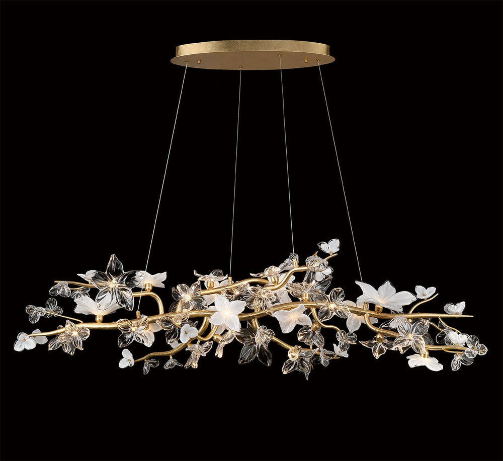Lib & Co. Canada - LED Chandelier - Fiori - Gold leaf- Union Lighting Luminaires Decor